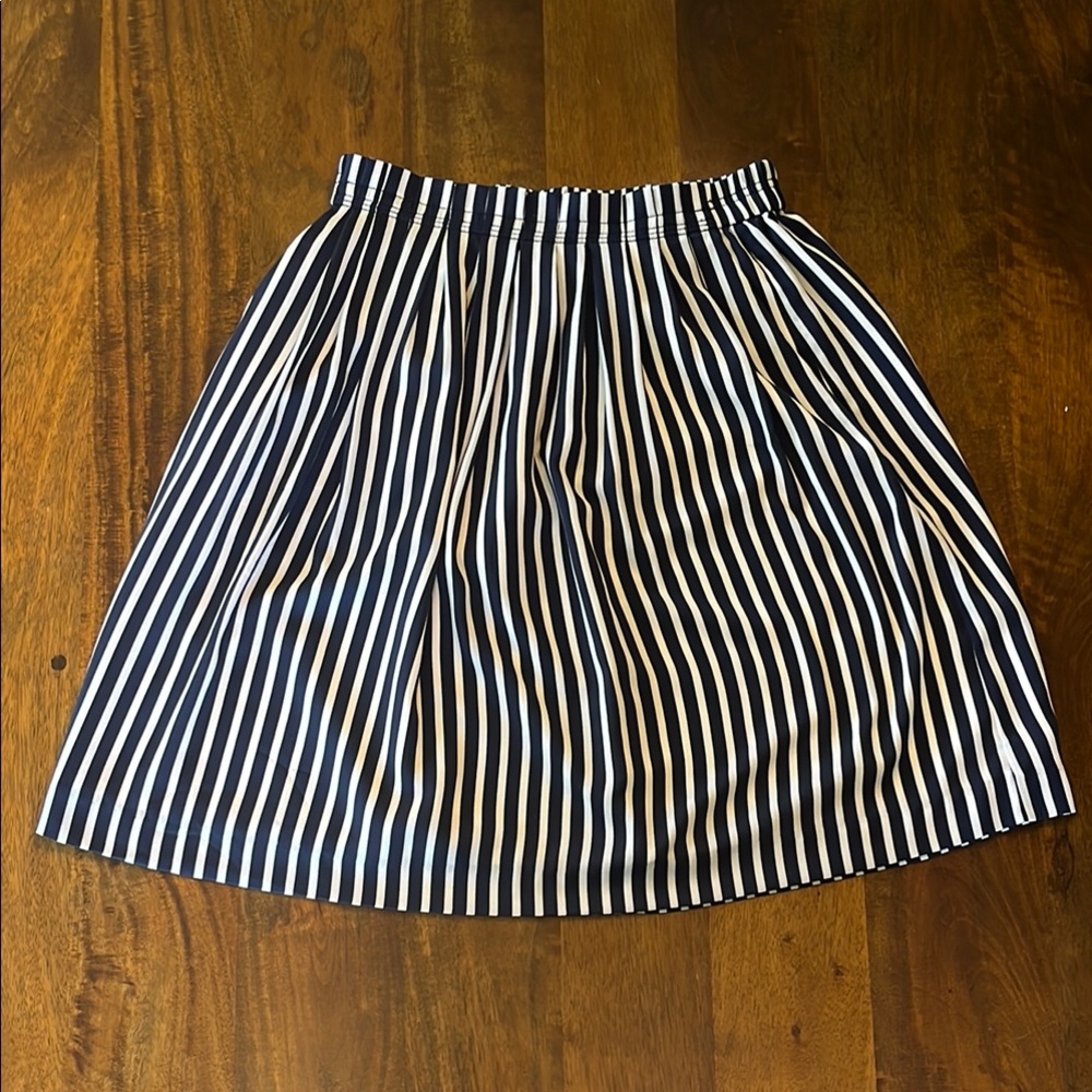 J.Crew Factory Striped Navy and White Women's Skirt